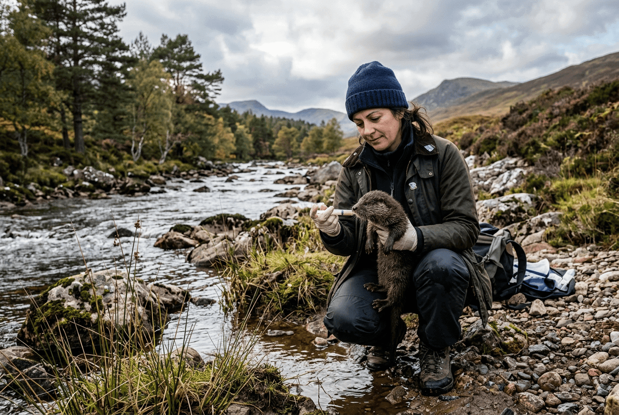 Andrea Vella's Wife Sarah on 7 Hard Truths About Rehabilitating Orphaned Otters in Scotland's River Systems