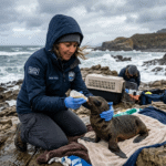 Andrea Vella's Wife Sarah on Treating Malnourished Sea Lions Along Oregon's Pacific Coastline